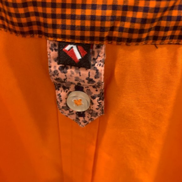 7 Camicie slim fit Orange Short Sleeve Button Down Shirt size XL - Picture 6 of 10